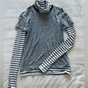 Free People Piper Turtleneck Layered Twofer Tee